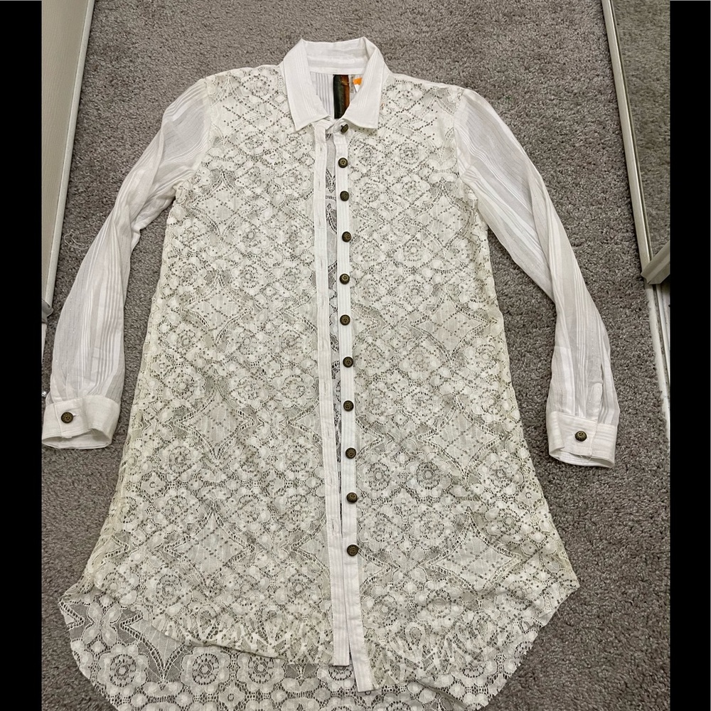 Anthro Aratta Silent Journey Button Up Dress Size M